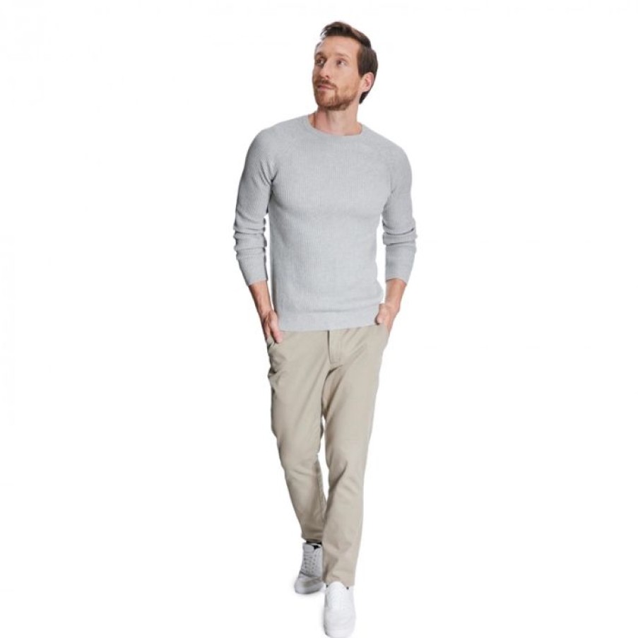 Miler Menswear | Jasnoszary Sweter Meski W Prazek