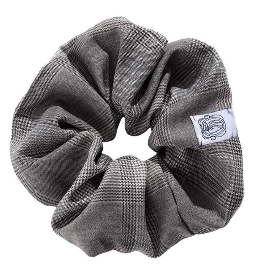 Miler Menswear | Memadam: Scrunchie Szara Welniana Gumka Do Wlosow W Krate Ksiecia Walii