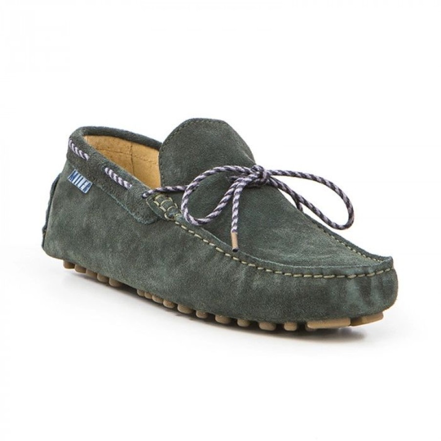 Miler Menswear | Mokasyny Meskie Zielone Driving Mocs