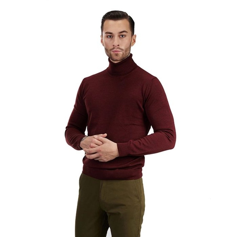 Miler Menswear | Golf Bordowy Z Welny Merynosowej