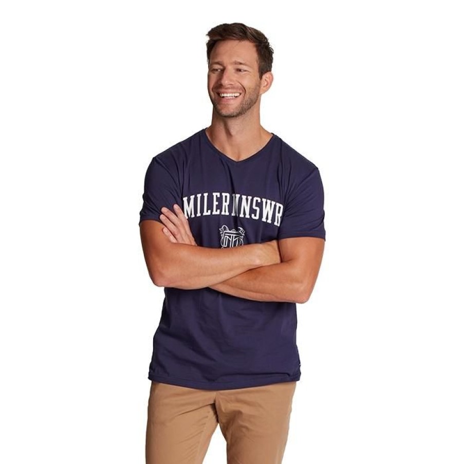 Miler Menswear | Granatowy T-Shirt Meski Miler Menswear