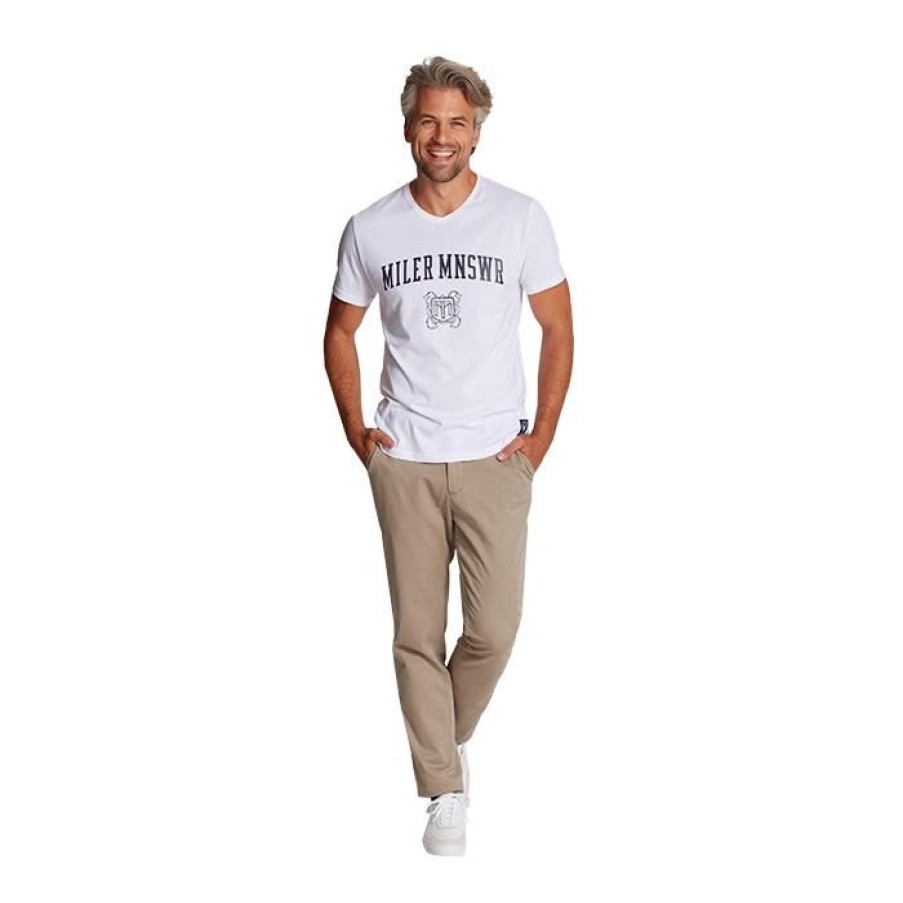 Miler Menswear | Bialy T-Shirt Meski Miler Menswear