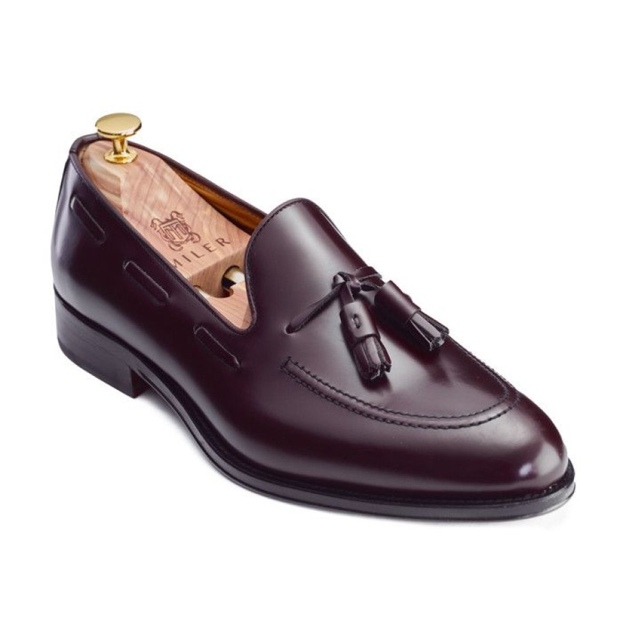 Miler Menswear | Buty Meskie Miler Tassel Loafers Burgundowe