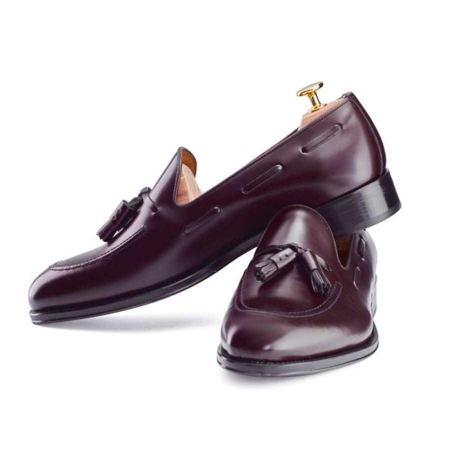 Miler Menswear | Buty Meskie Miler Tassel Loafers Burgundowe