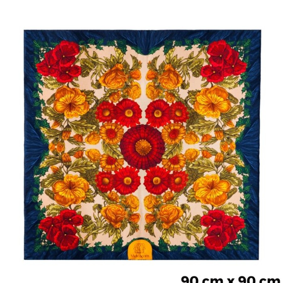 Miler Menswear | Memadam: Apaszka Damska "Kwiaty" 90 Cm X 90 Cm