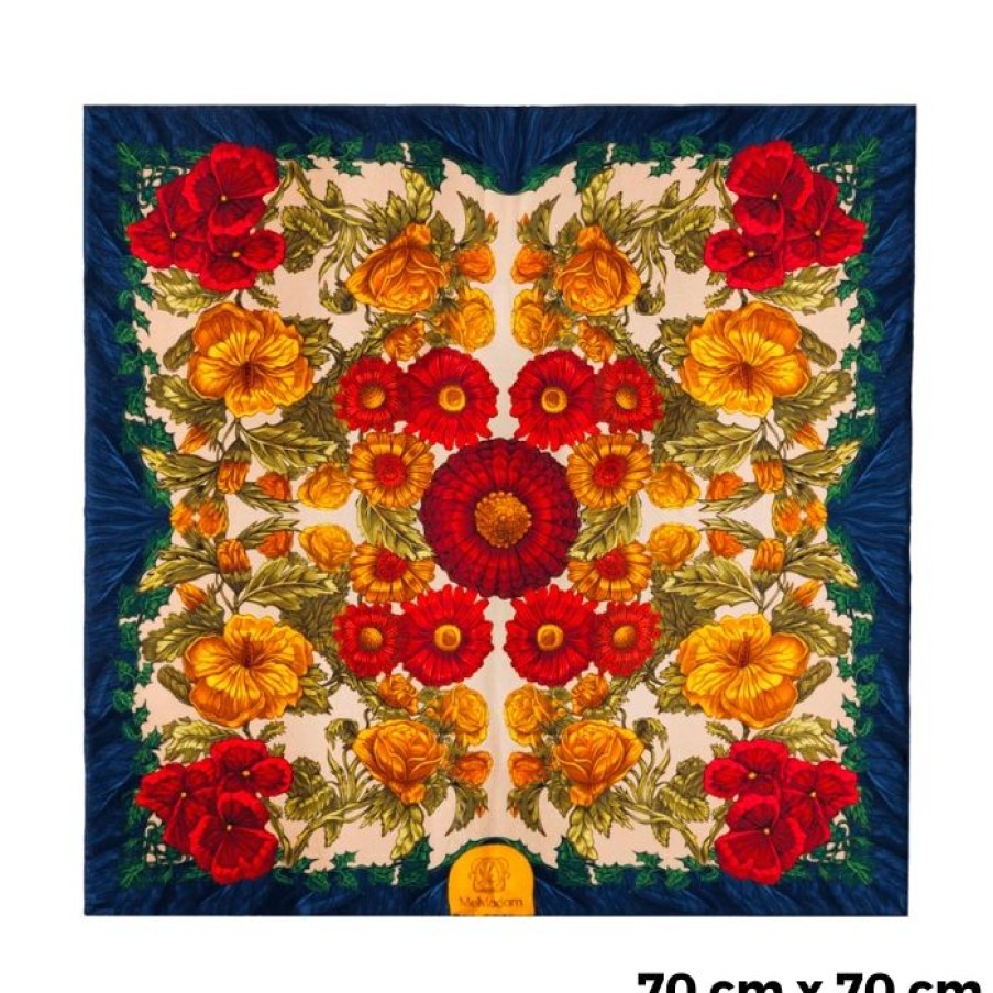 Miler Menswear | Memadam: Apaszka Damska "Kwiaty" 70 Cm X 70 Cm