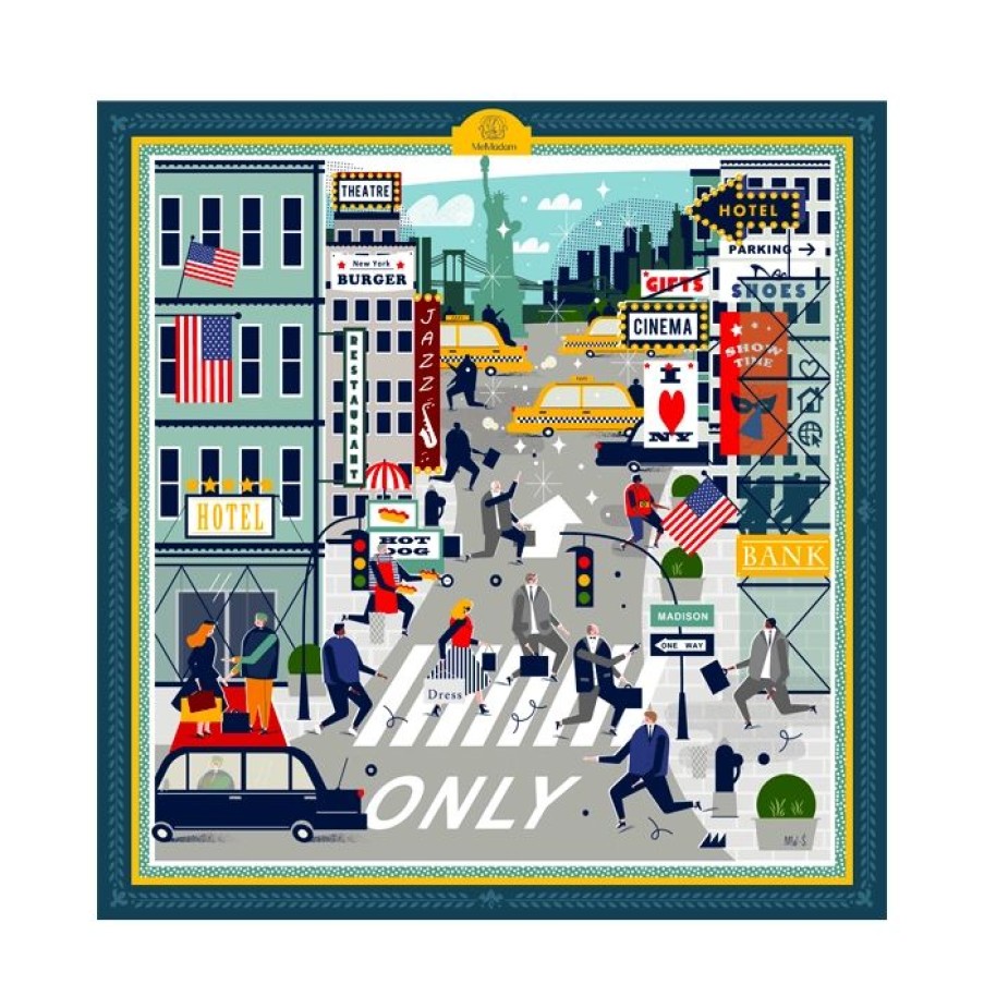 Miler Menswear | Memadam: Apaszka Damska "Nowy Jork" 90 Cm X 90 Cm