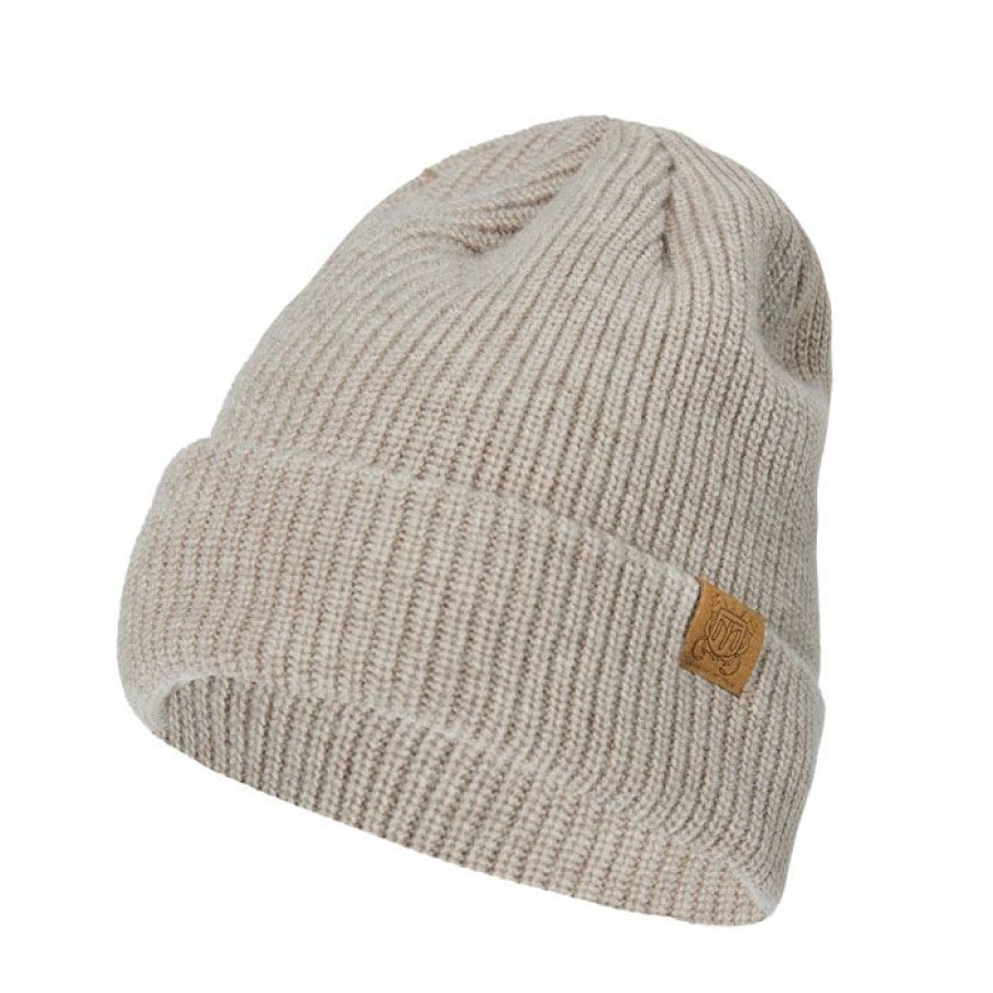 Miler Menswear | Piaskowa Czapka Meska Beanie Z Welny Merino