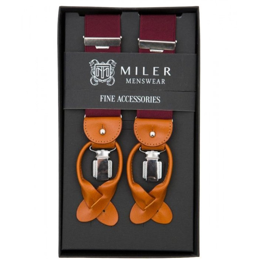 Miler Menswear | Bordowe Szelki Do Spodni