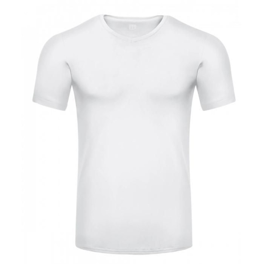 Miler Menswear | Bialy T-Shirt Meski V-Neck