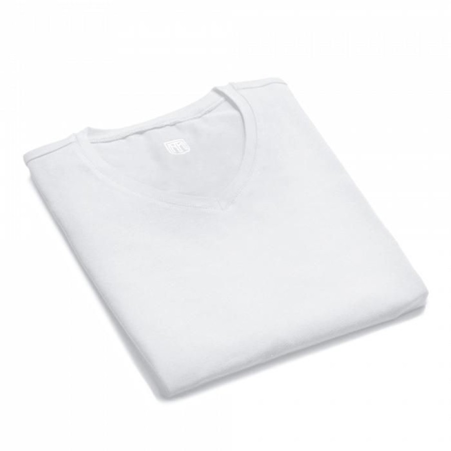 Miler Menswear | Bialy T-Shirt Meski V-Neck