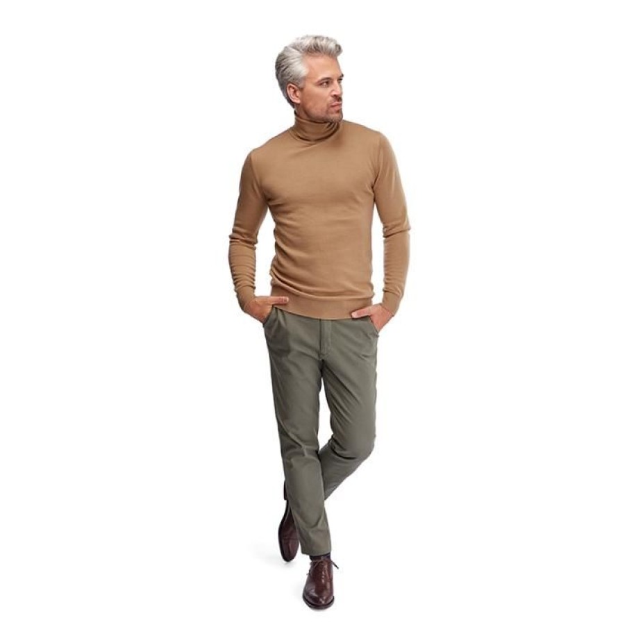 Miler Menswear | Tytoniowy Golf Z Welny Merino