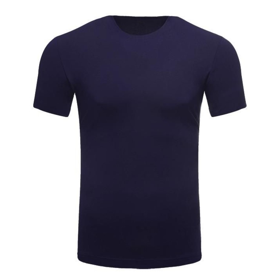 Miler Menswear | Granatowy T-Shirt Meski U-Neck