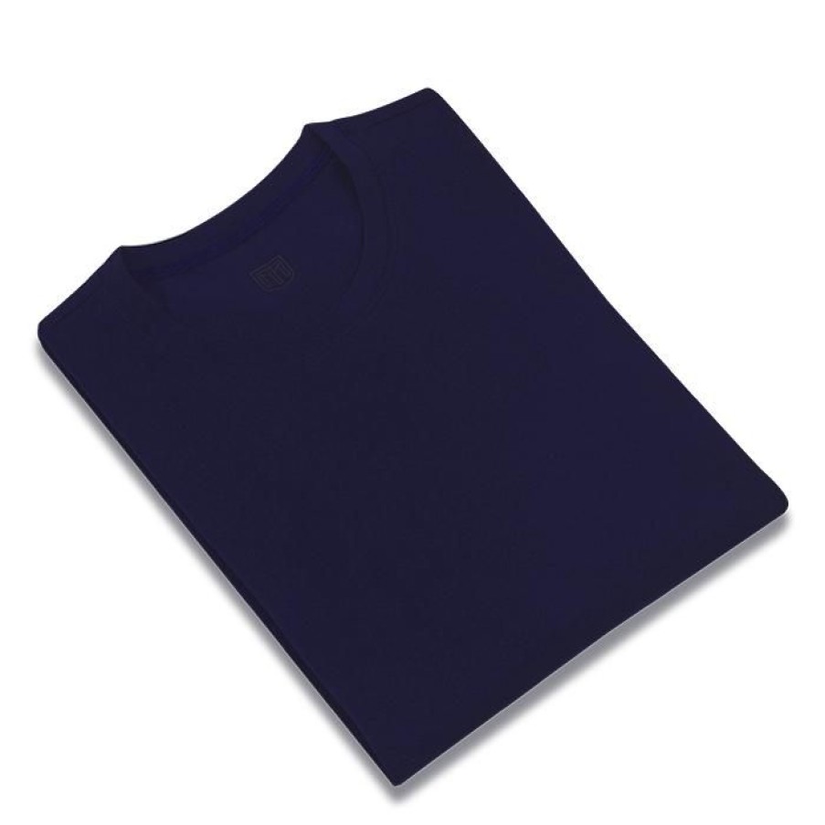 Miler Menswear | Granatowy T-Shirt Meski U-Neck