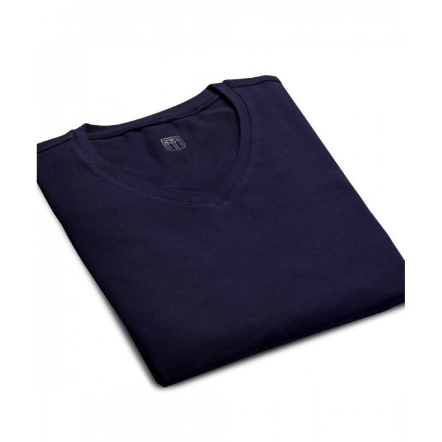 Miler Menswear | Granatowy T-Shirt Meski V-Neck