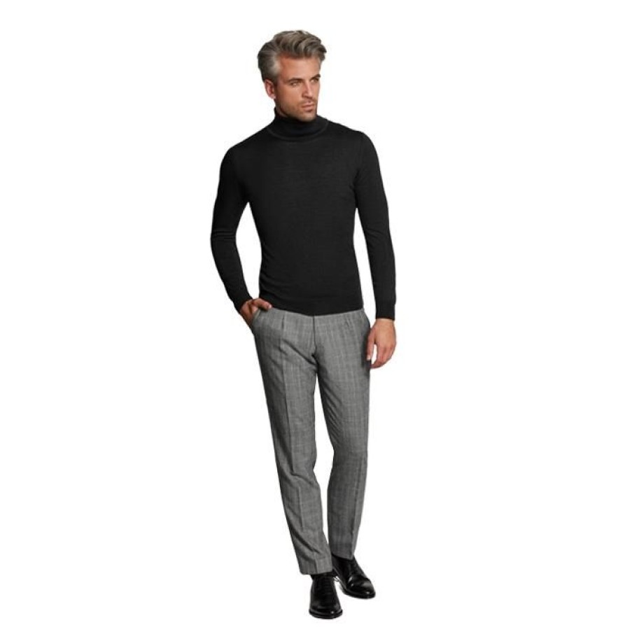 Miler Menswear | Czarny Golf Z Welny Merino