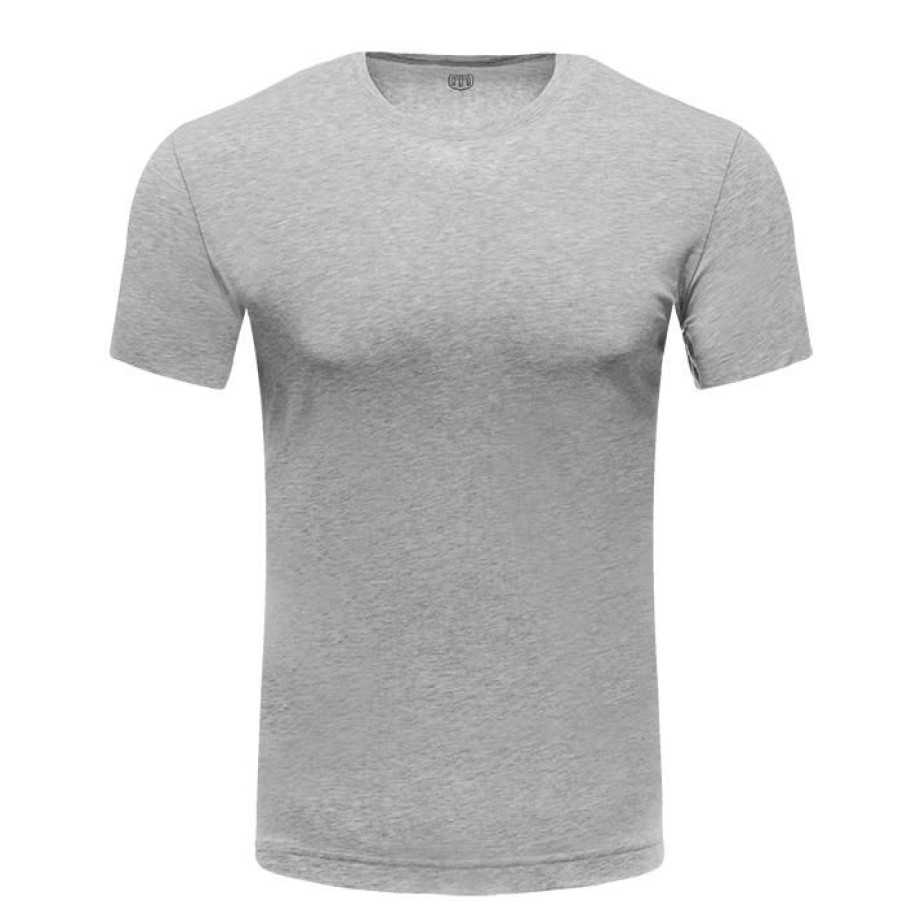 Miler Menswear | Jasnoszary T-Shirt Meski U-Neck