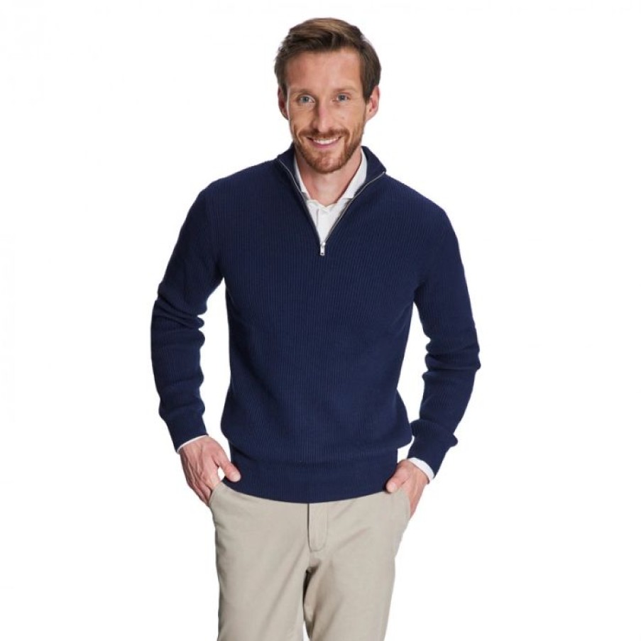 Miler Menswear | Granatowy Sweter Z Suwakiem